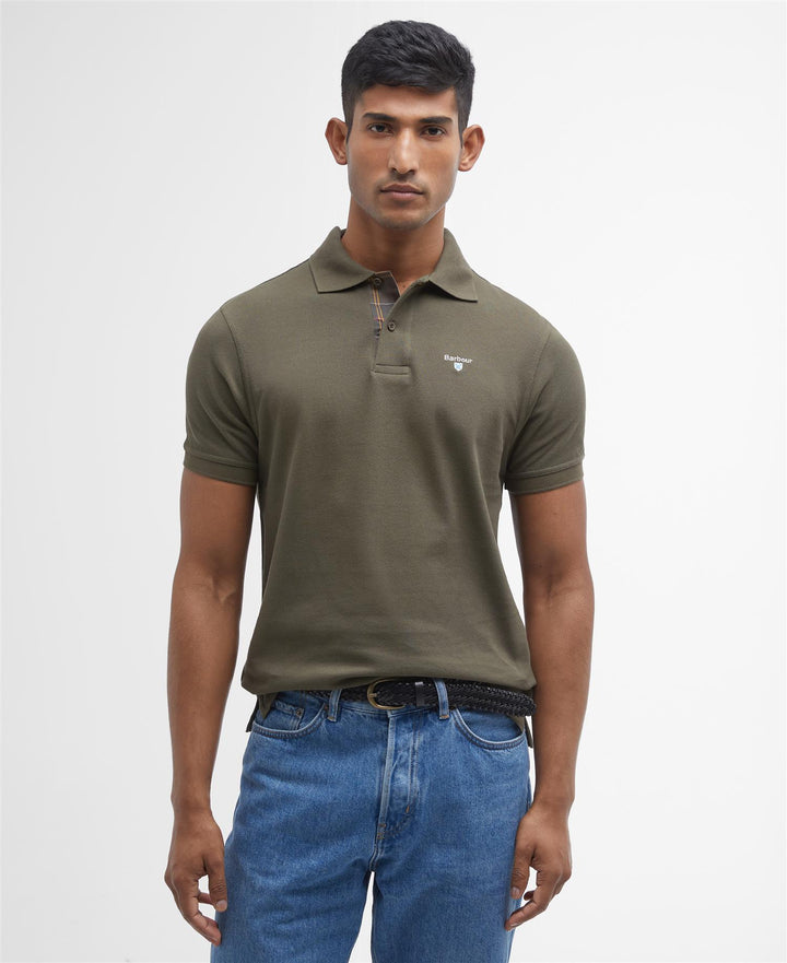 Tartan pique polo shirt  Olive