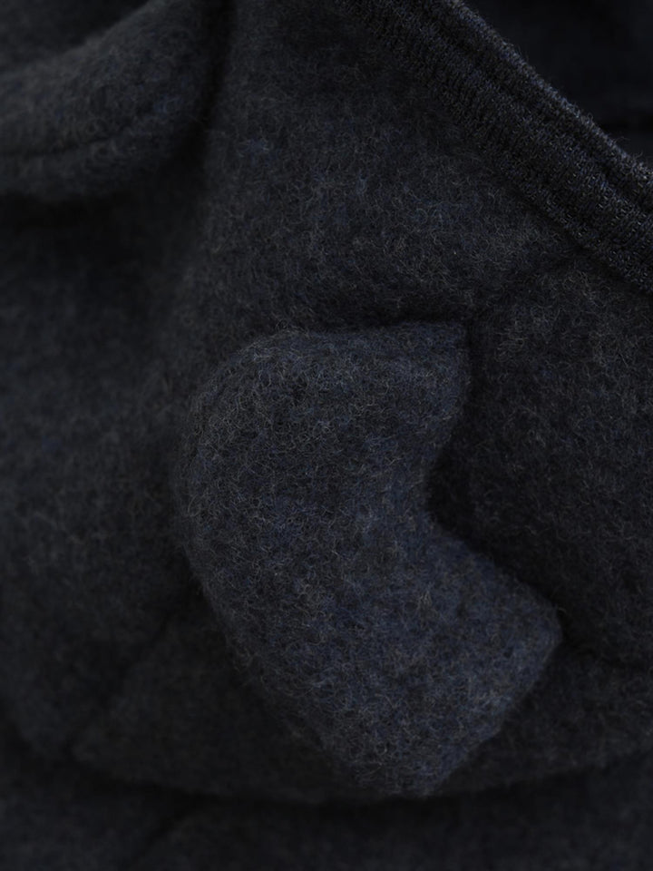 Pram Suit Ears Wool Fleece (S)  Navy