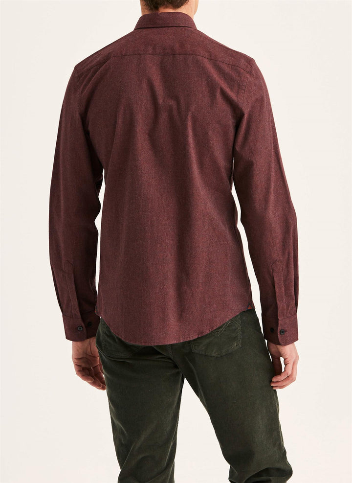 Watts Flannel Shirt-Slim Fit  Wine Red