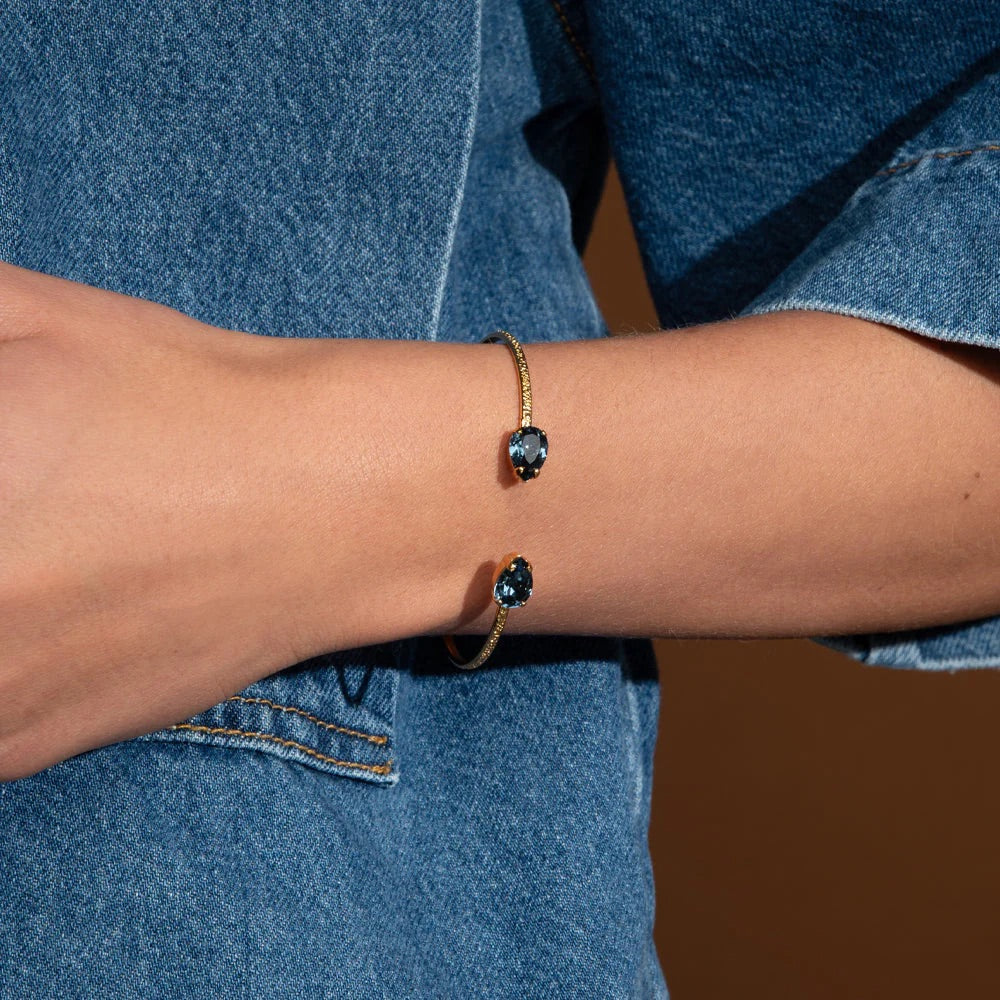 PETITE DROP BRACELET GOLD  Denim Blue