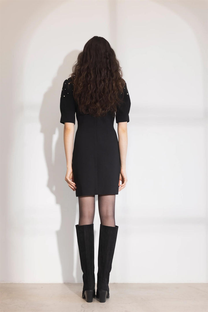 Tava Pearl Dress Black