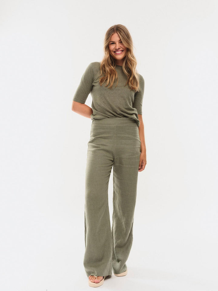 Karina Linen Tee  Green