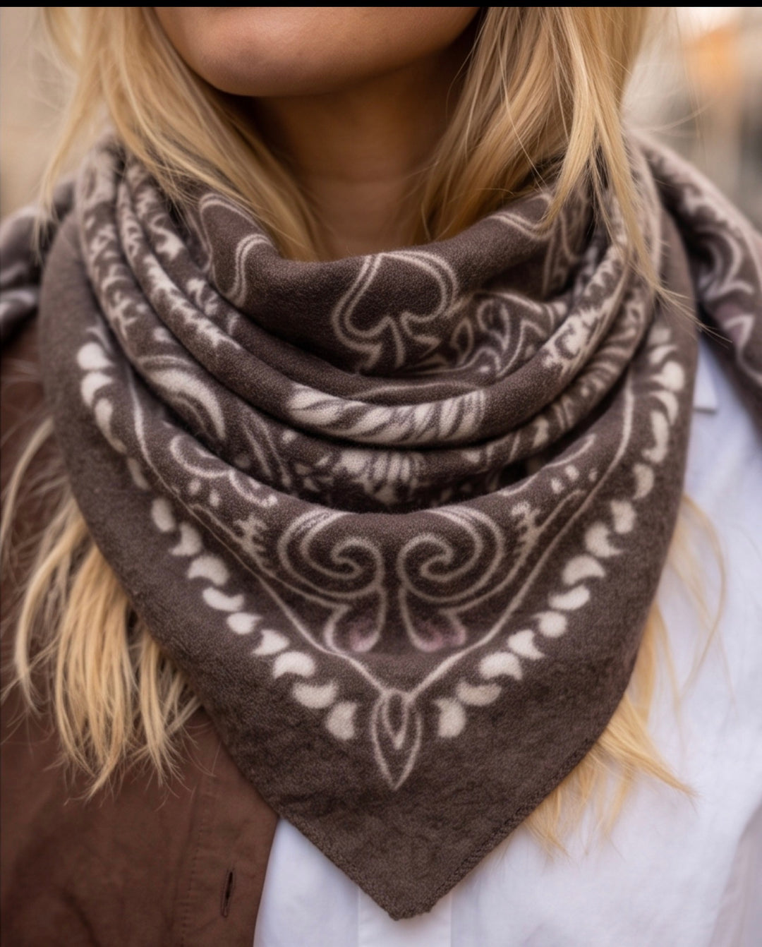 Manipur Scarf 110  Mørk Brun