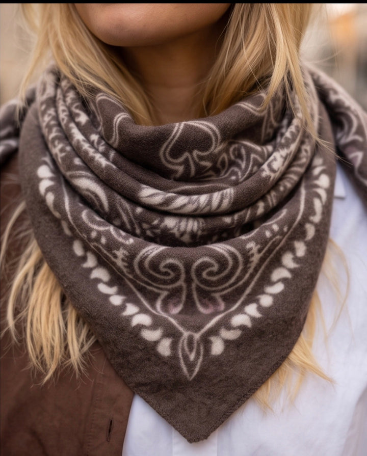 Manipur Scarf 110  Mørk Brun