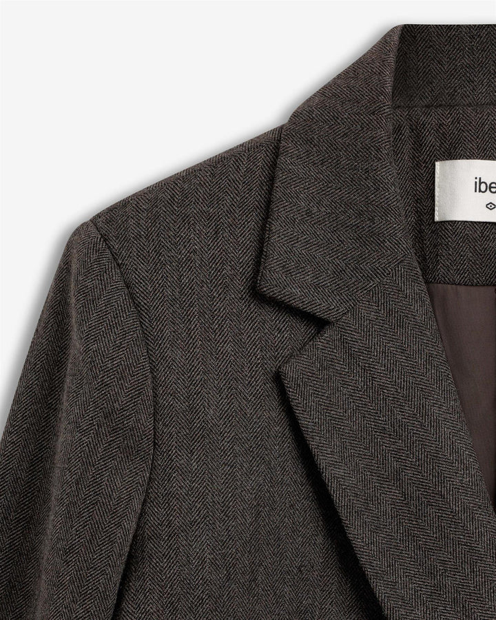 IBEN GAIA STRUCTURED BLAZER  Espresso Brown