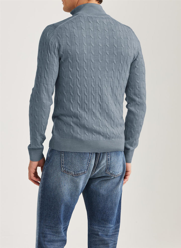 Merino Cable John Zip  Blue