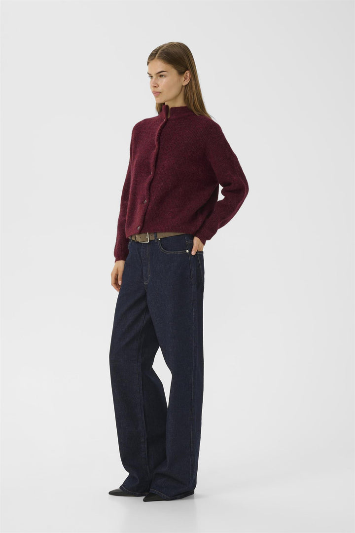 Alphagz Short Cardigan  Blood Red Mélange