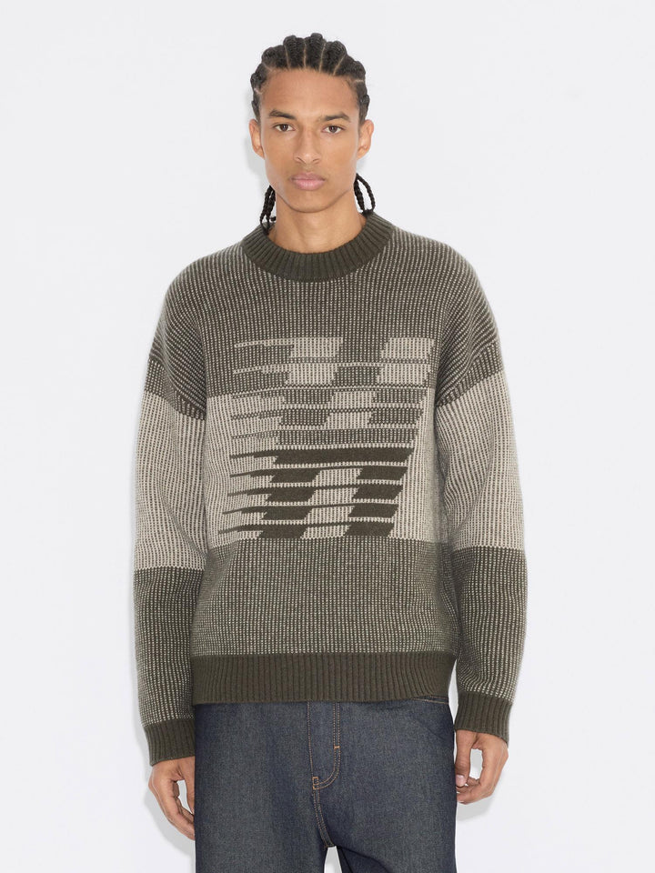 Ski Logo Crewneck Sweater Dk. Green Mix