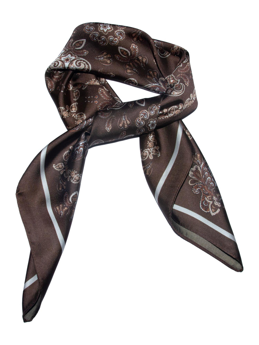 Skjerf multi paisley 70x70cm  Brun