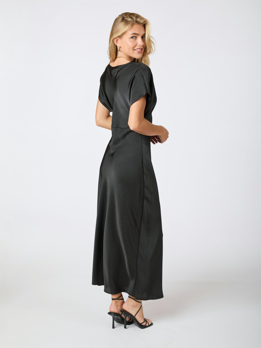 Andrea Heavy Sateen Dress  Black