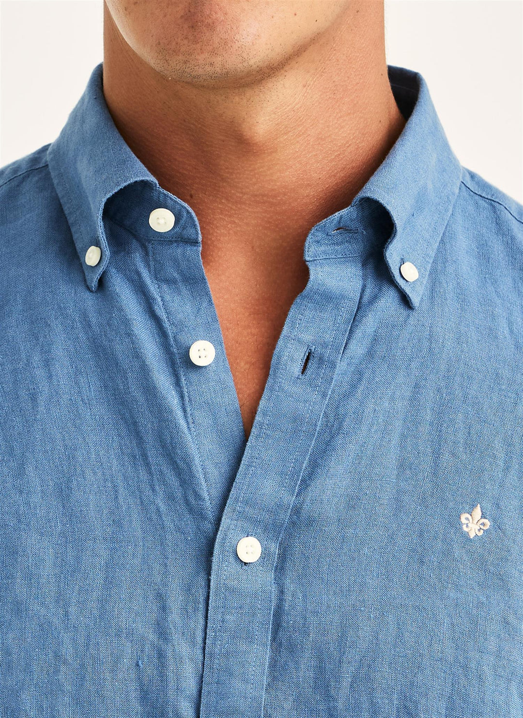 Douglas Linen Shirt-Classic Fit  Blue