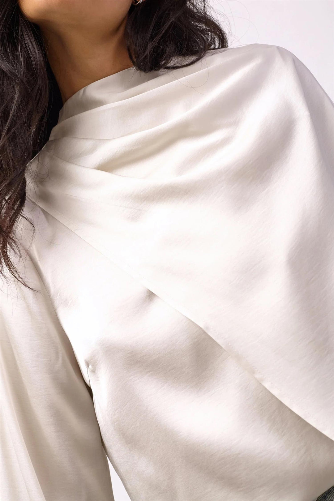 IdunCC Cape LS Blouse Off-White