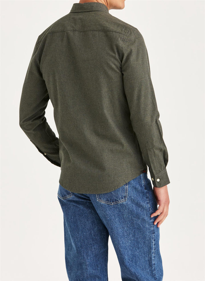 Watts Flannel Shirt-Slim Fit  Olive