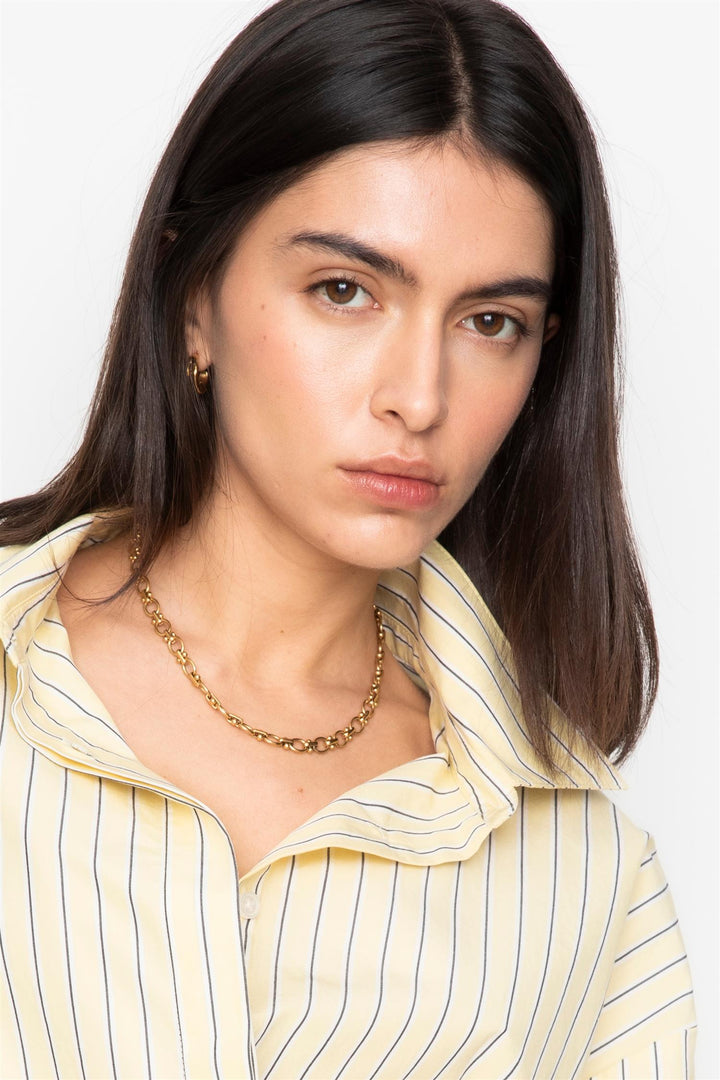 Nell Shirt  Light Yellow Stripe