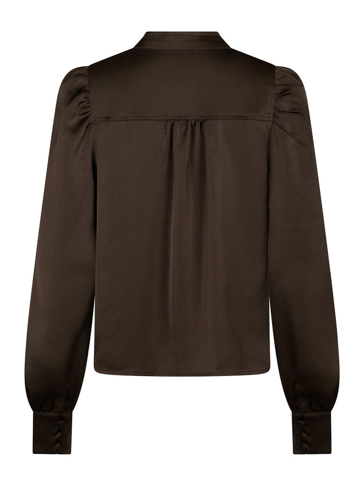 Rosslyn Heavy Sateen Blouse  Dark Brown