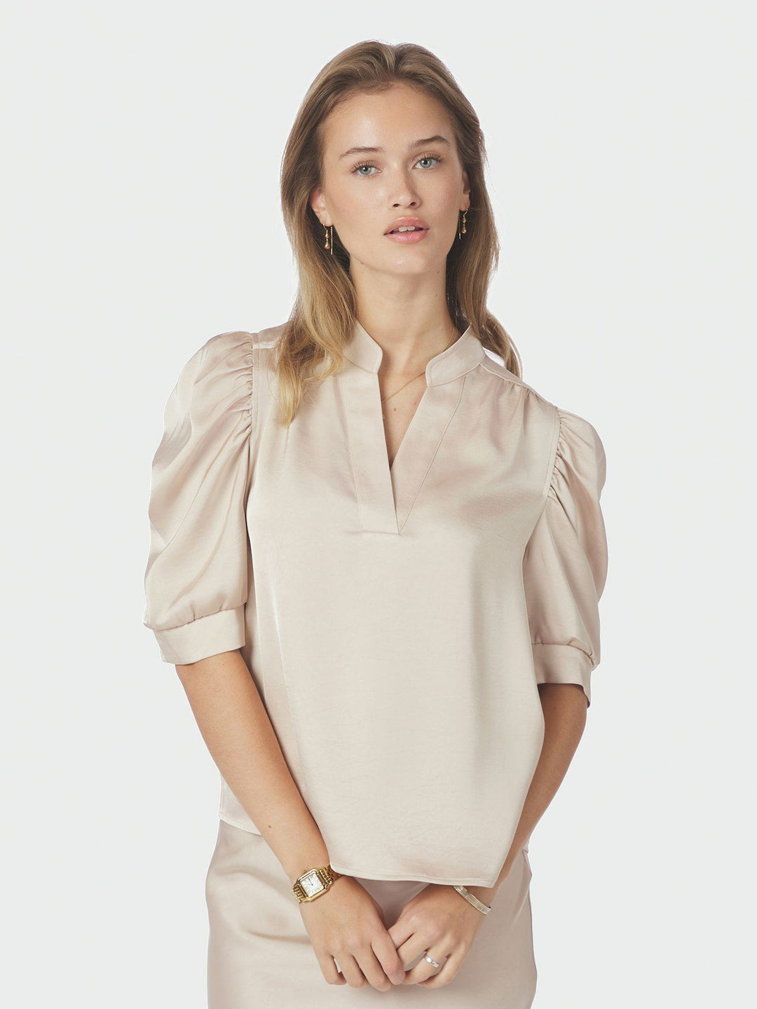 Roella Heavy Sateen Blouse Champagne