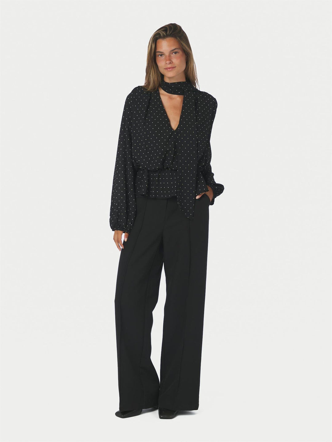 Ettalie Dot Blouse Black