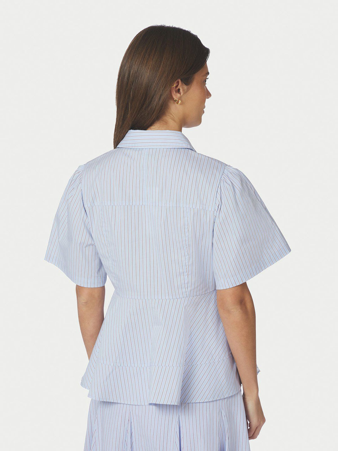 Janelle Stripe Shirt  Blue/Brown Stripe