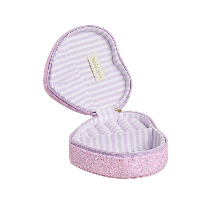 ENCHANTED GLITTER HEART JEWELLERY BOX  Glitter Pink
