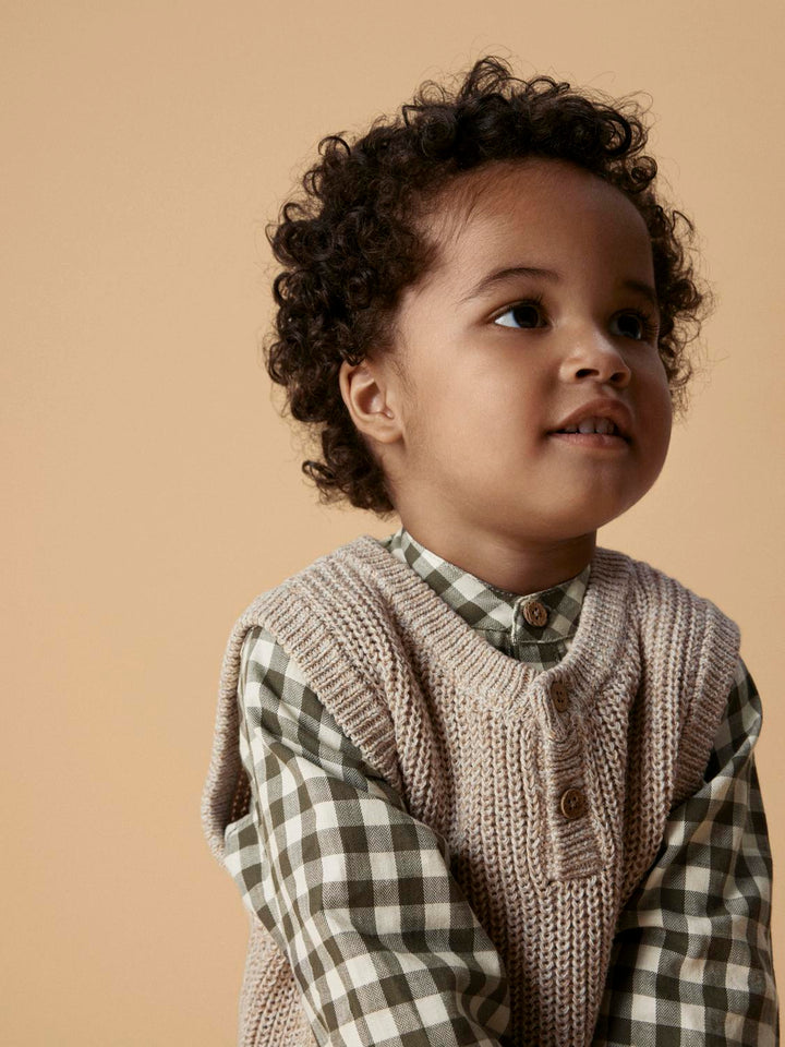NMMROKKO KNIT VEST LIL  Lysegrå