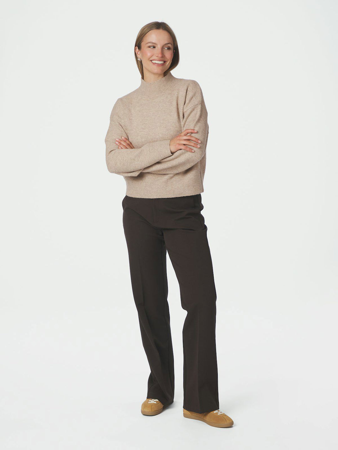 Paulina Knit Blouse Sand Melange