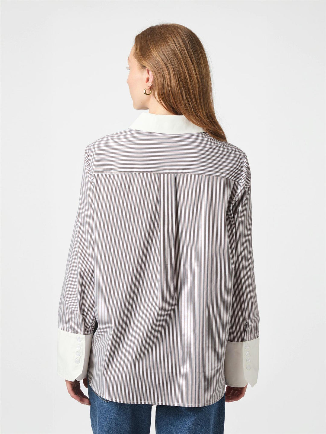 DRANILA STRIPE SHIRT  Brown