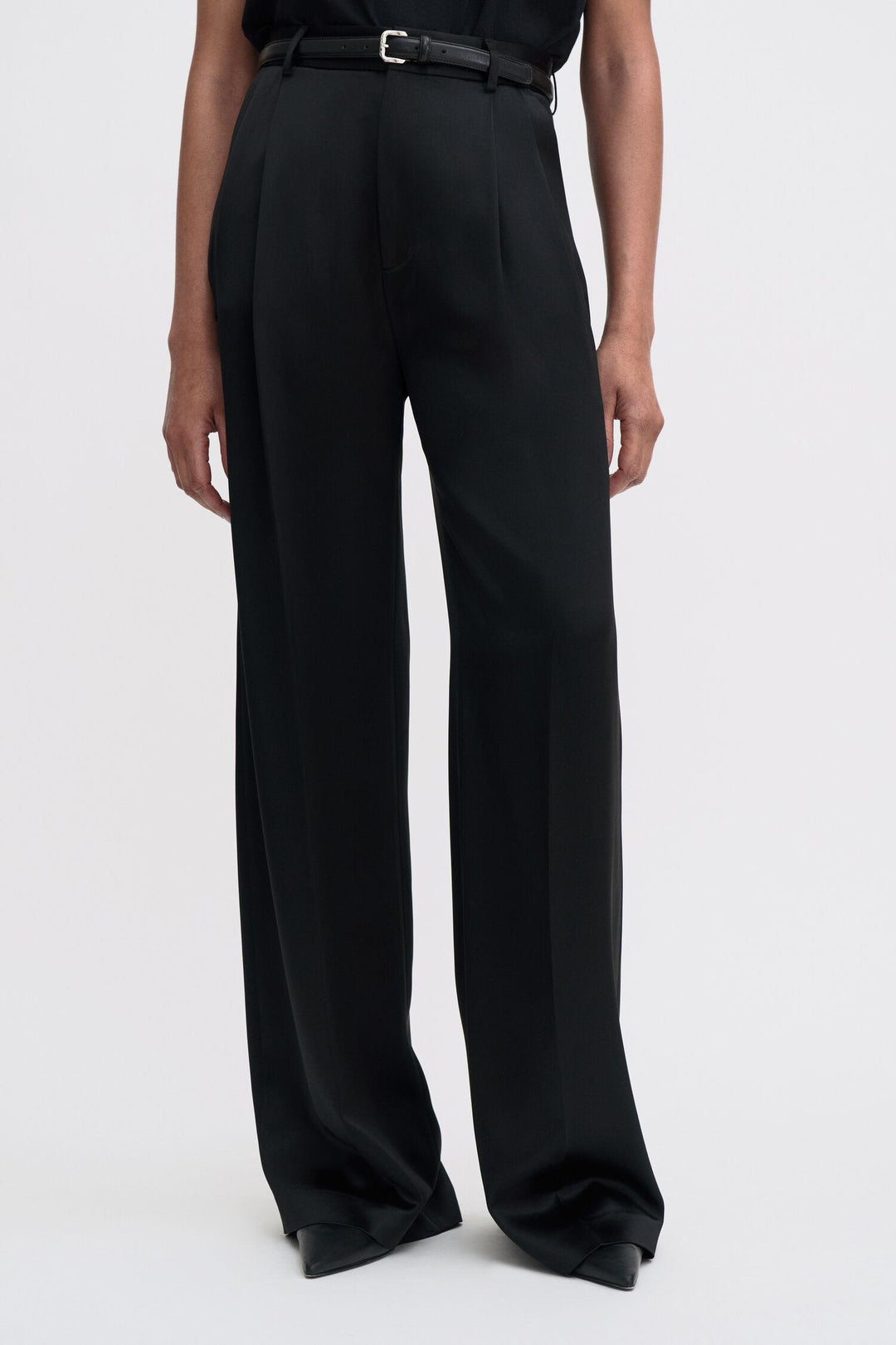 darcey satin trousers Black