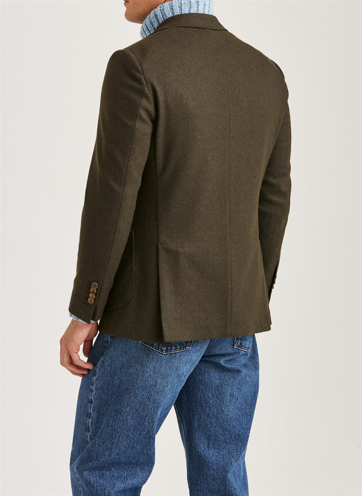 Jersey Wool Casual Jacket  Olive