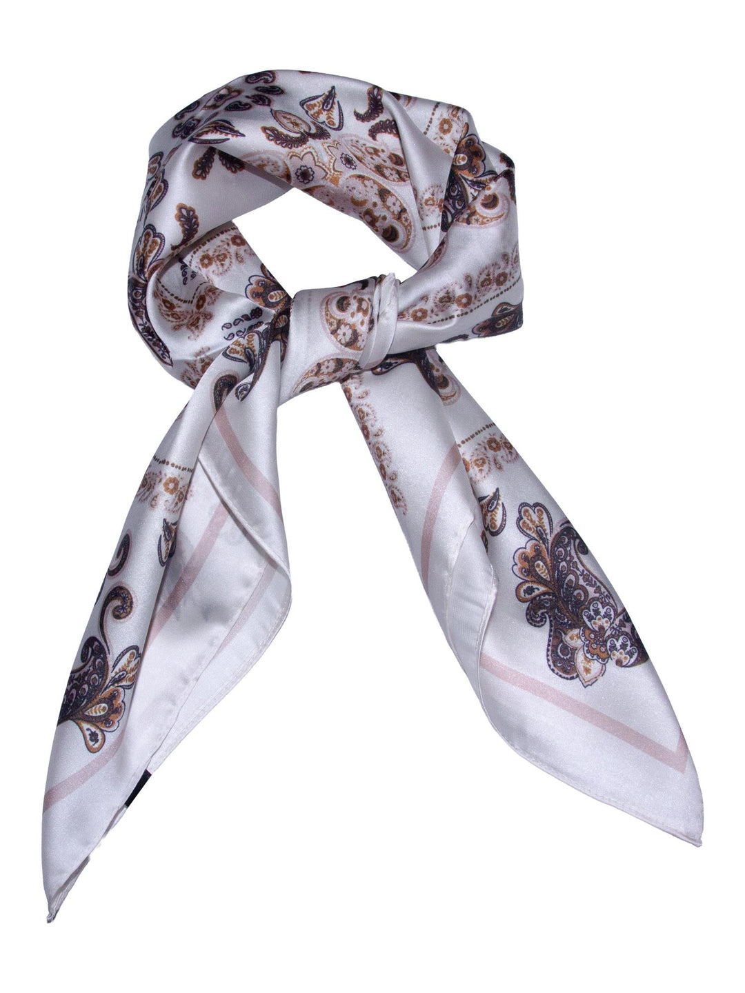 Skjerf multi paisley 70x70cm  Offwhite