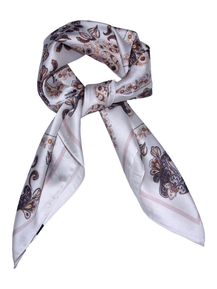 Skjerf multi paisley 70x70cm  Offwhite
