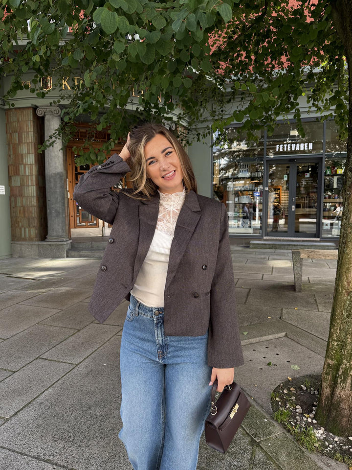 IBEN GAIA STRUCTURED BLAZER  Espresso Brown