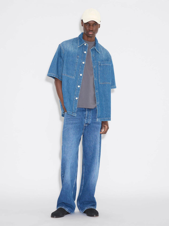 Relaxed Denim Short Sleeve  Blue