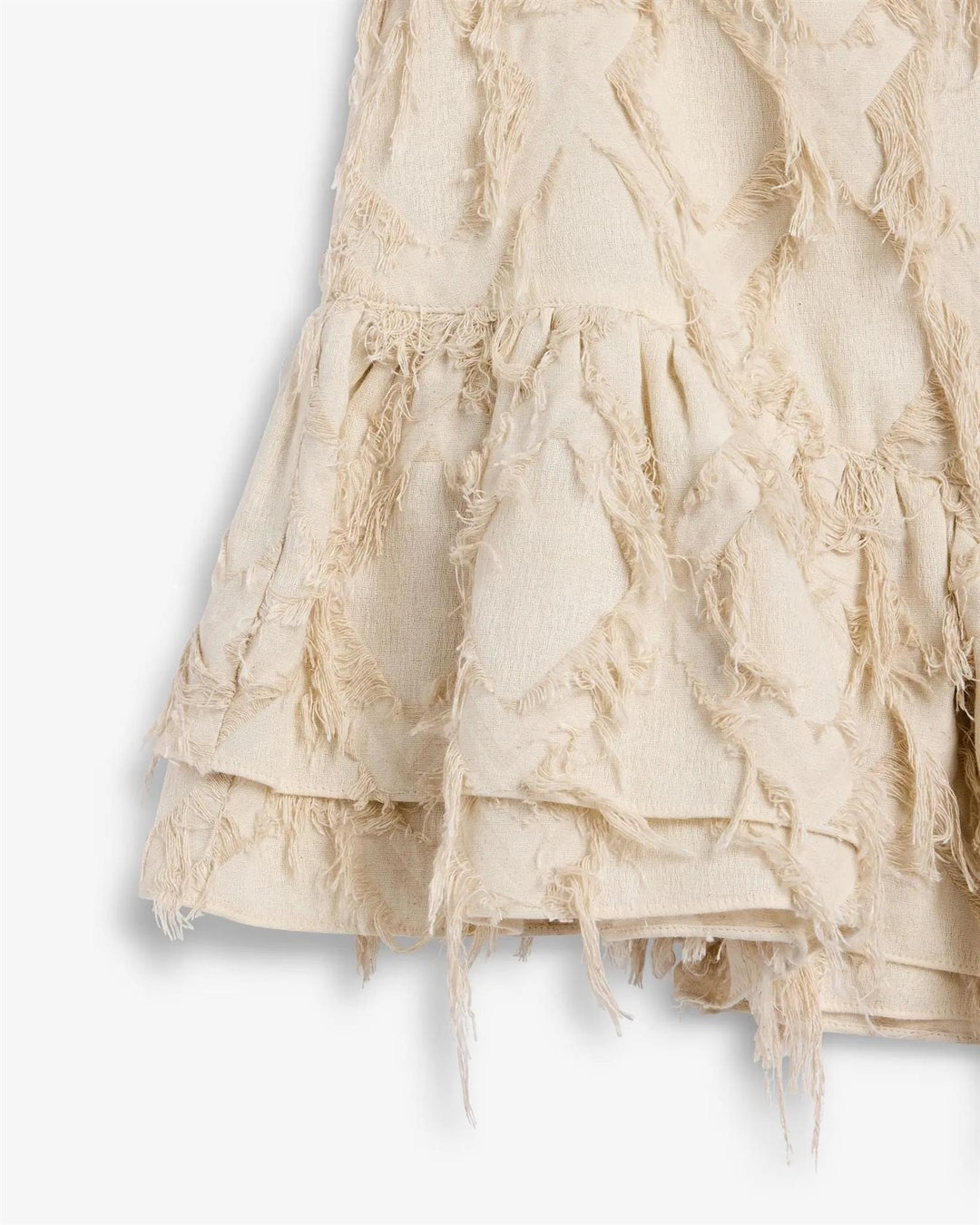 IBEN POSY FRAY SKIRT  Raw Beige