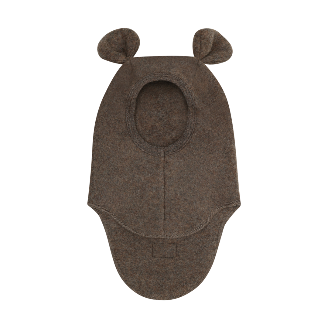 Balaclava Ears Wool Fleece  Brown Melange