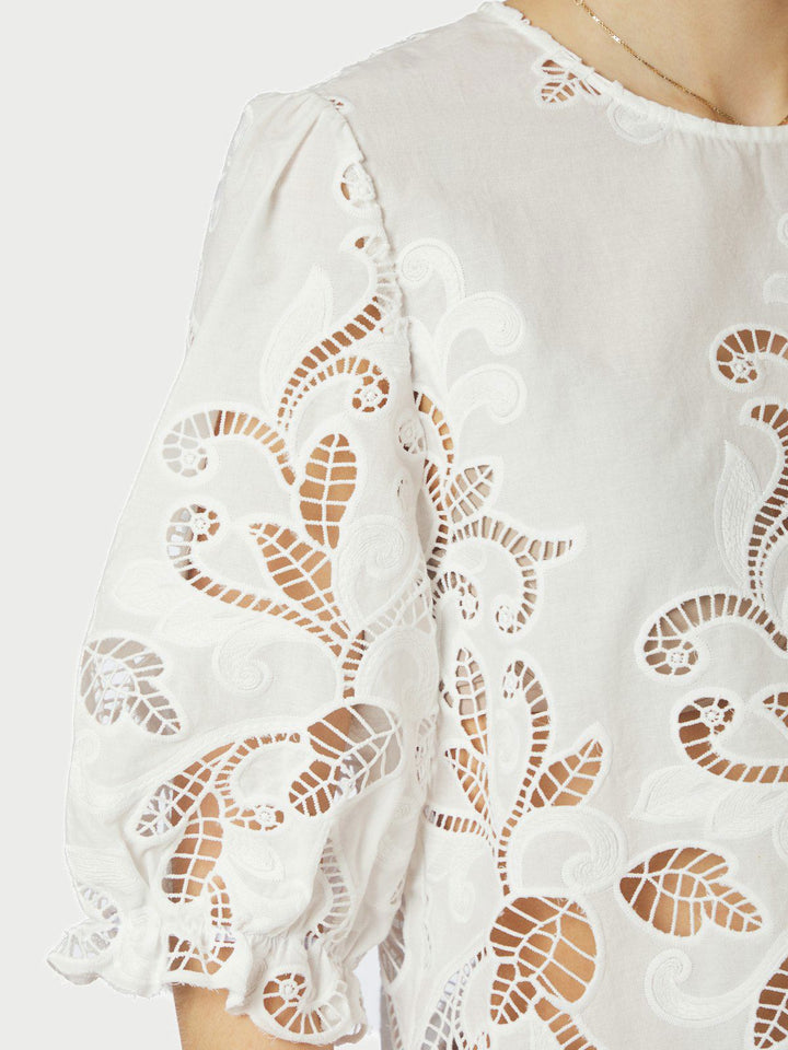 Fia Embroidery Blouse  White