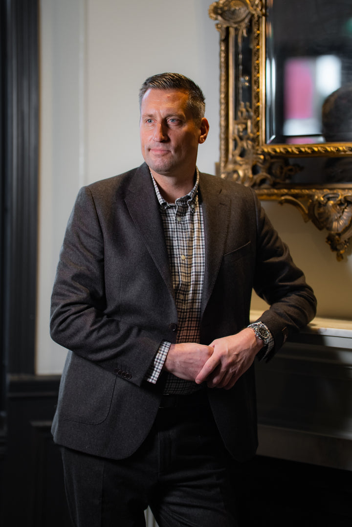 Morris Flannel Suit Jacket  Brown