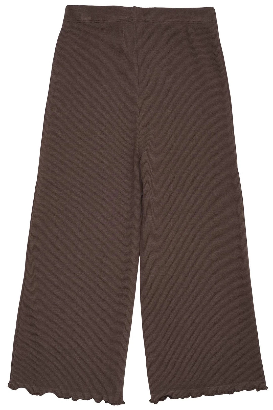 MODAL RIB WIDE  PANTS  Brun