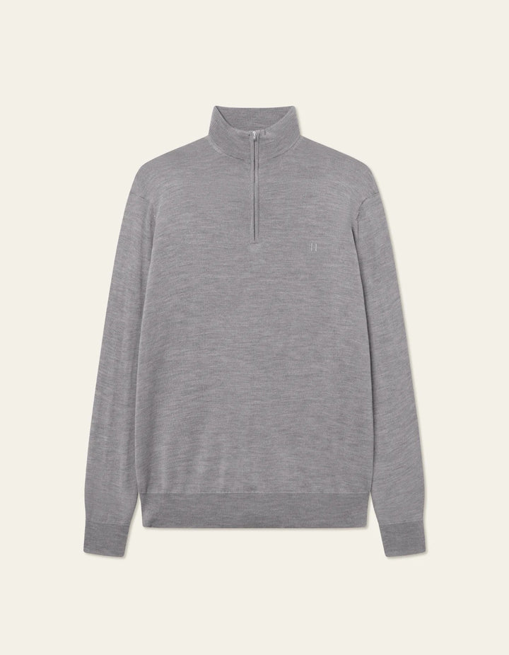 Greyson Half-Zip Merino Knit  Concrete Melange