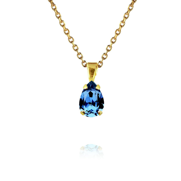 PETITE DROP NECKLACE GOLD  Denim Blue