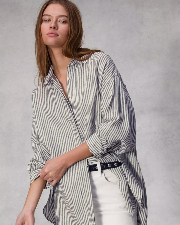 RYAN STRIPE LINEN SHIRT  Beigestripe