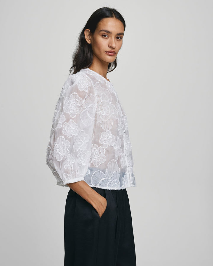 Mschismene 3/4 Shirt Emb  White