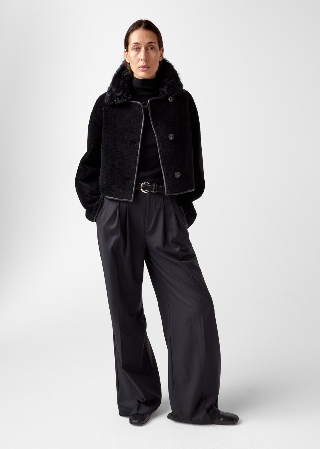 Elda lamb fur jacket  Black