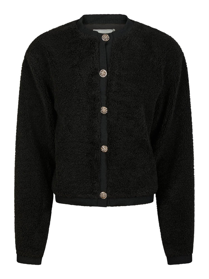 Limo Fluffy Knit Cardigan  Black