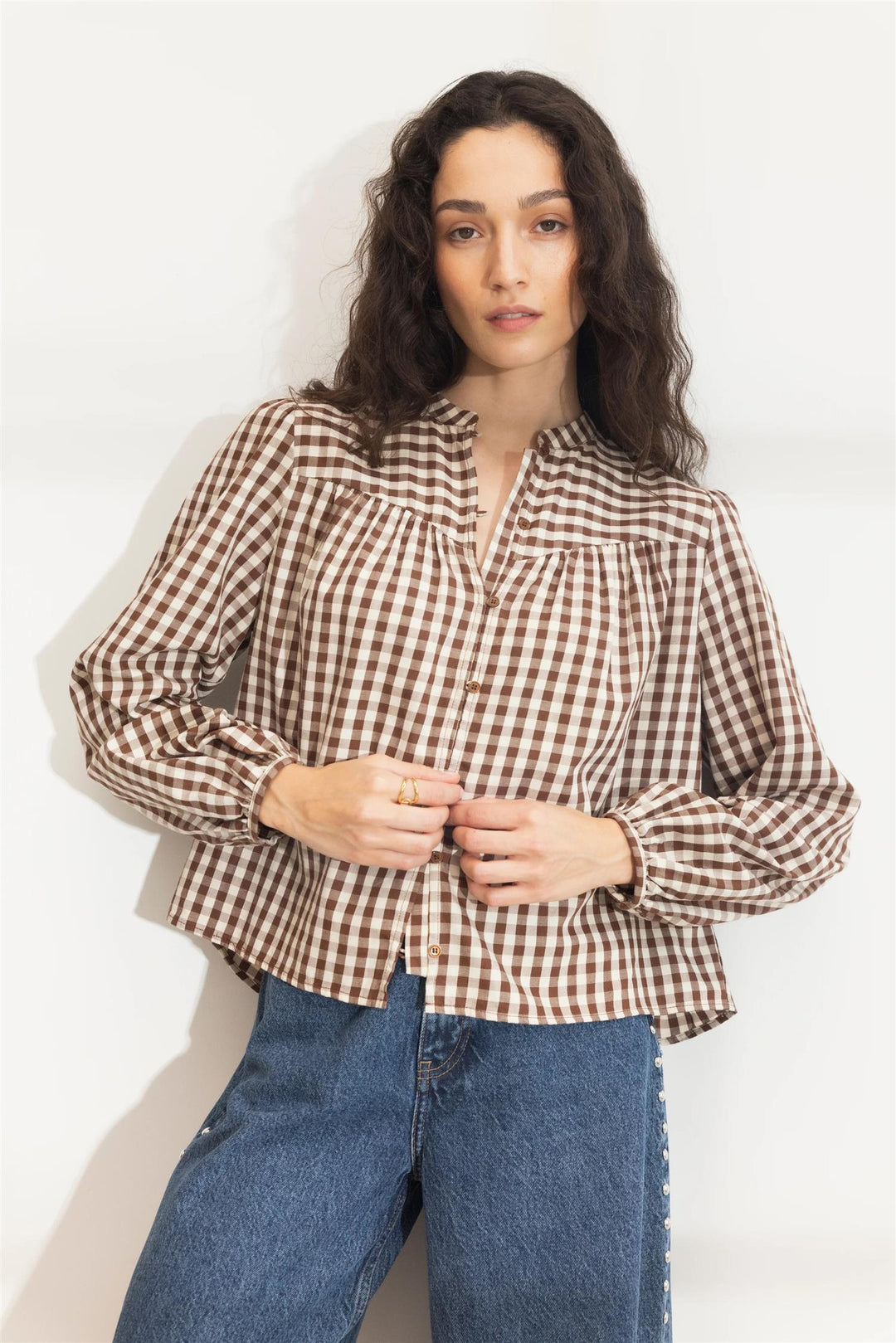 Bellier Blouse  Brown Check