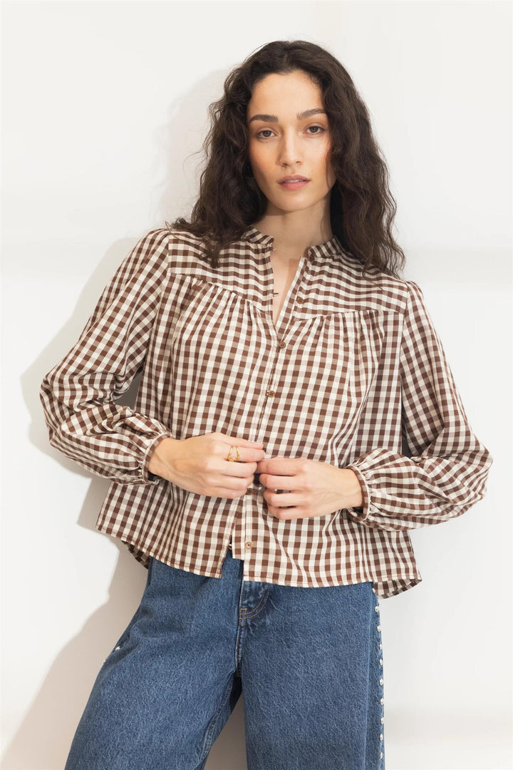 Bellier Blouse  Brown Check