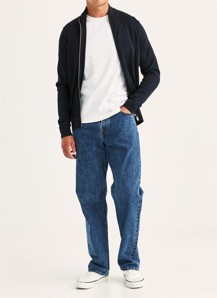 Riley Zip Cardigan  Old Blue