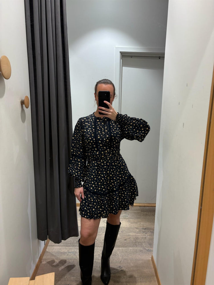 Roberta Small Flower Dress  Black