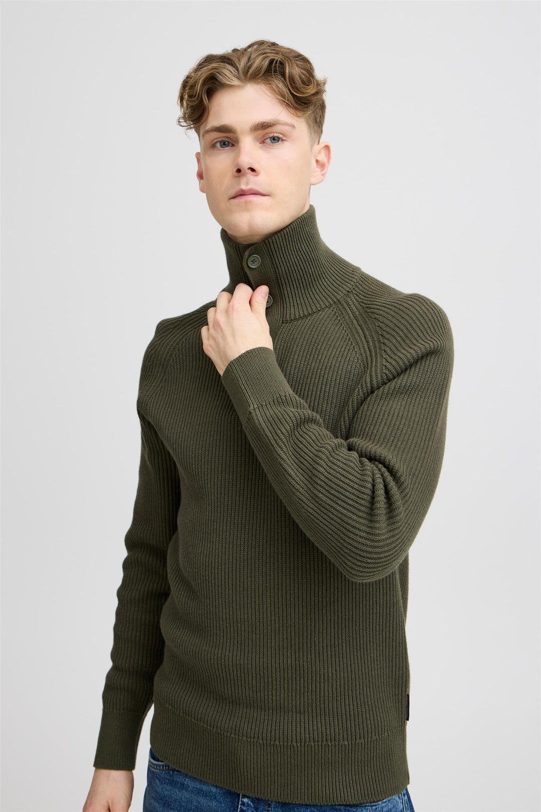 KRISTIAN 0162 ribbed high neck knit  Deep Depths