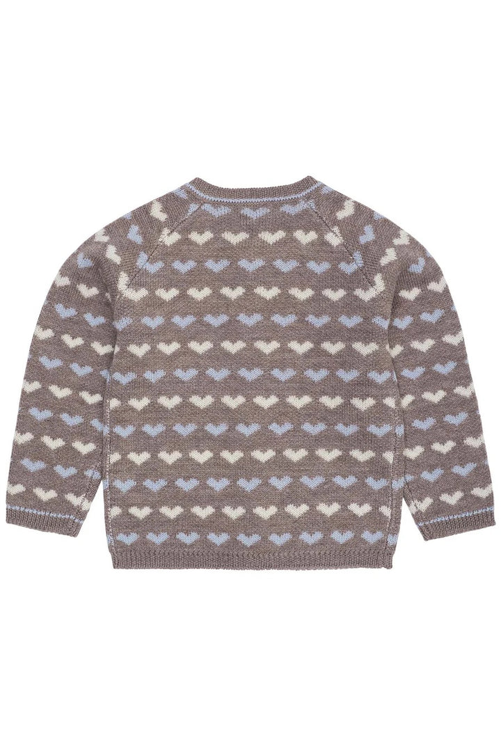 MERINO HEART CARDIGAN  Dust Blue