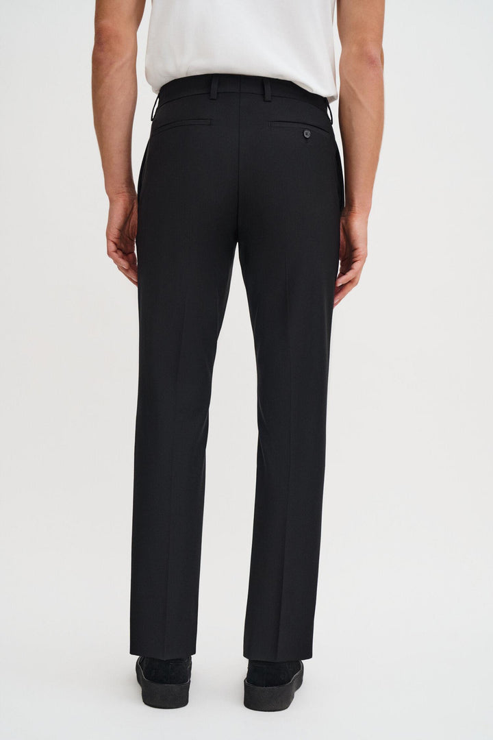 slim tapered wool trousers  Black